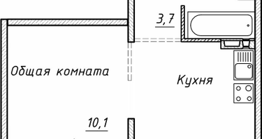1-к. квартира, 33&nbsp;м²