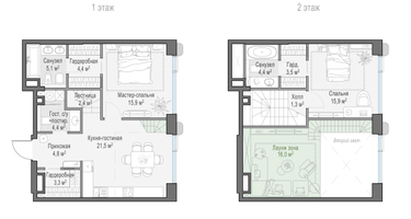1-к. квартира, 62&nbsp;м²