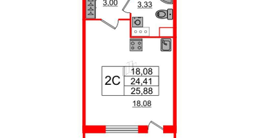 Студия, 24 м²