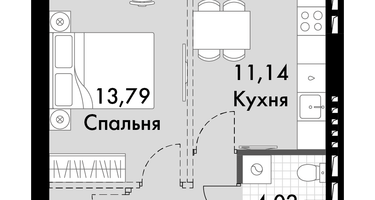 1-к. квартира, 35&nbsp;м²