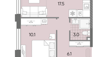 Студия, 36 м²