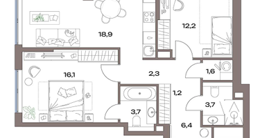 3-к. квартира, 67&nbsp;м²