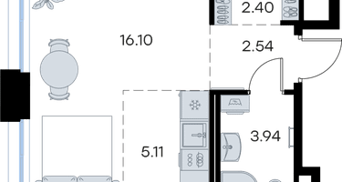 Студия, 30&nbsp;м²