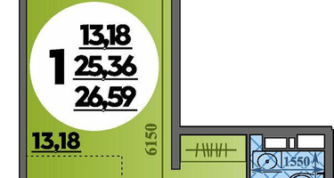 Студия, 26 м²