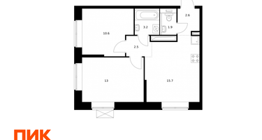 2-к. квартира, 49 м²