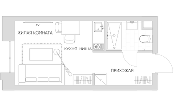 Студия, 22 м²