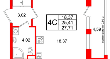 Студия, 25&nbsp;м²