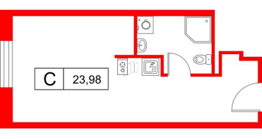 Студия, 23&nbsp;м²