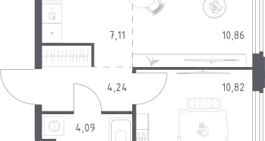 Студия, 37&nbsp;м²
