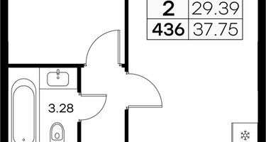 1-к. квартира, 37&nbsp;м²