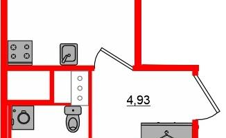1-к. квартира, 34 м²