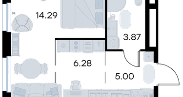 Студия, 29 м²
