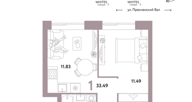 1-к. квартира, 33 м²