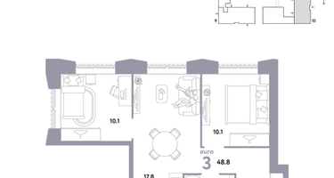 3-к. квартира, 48&nbsp;м²