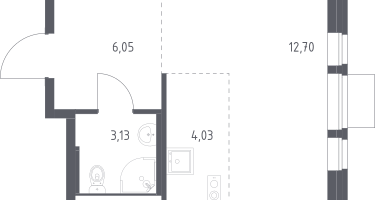Студия, 25&nbsp;м²