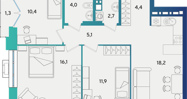 3-к. квартира, 73&nbsp;м²