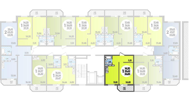 1-к. квартира, 36&nbsp;м²