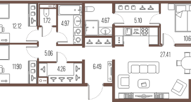 Студия, 94&nbsp;м²
