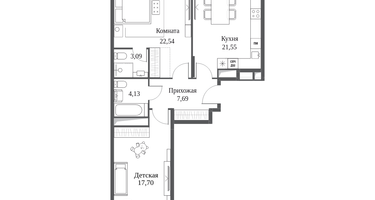 2-к. квартира, 81&nbsp;м²