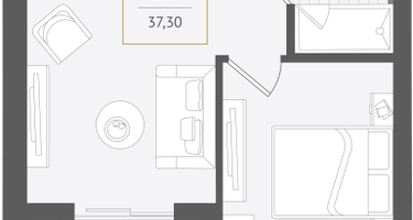1-к. квартира, 37&nbsp;м²