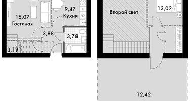 1-к. квартира, 61 м²