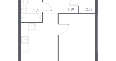 1-к. квартира, 41&nbsp;м²