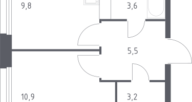 1-к. квартира, 31&nbsp;м²