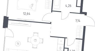 Студия, 45&nbsp;м²