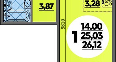 Студия, 26 м²