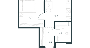1-к. квартира, 33 м²
