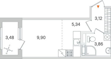 Студия, 23&nbsp;м²