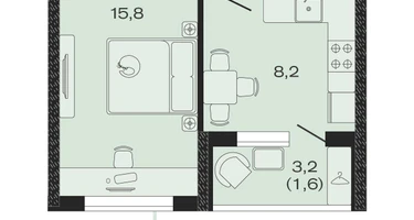 1-к. квартира, 33&nbsp;м²