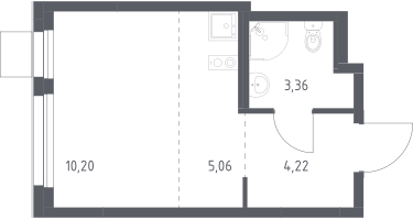 Студия, 22&nbsp;м²
