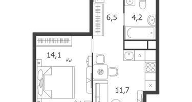 1-к. квартира, 36&nbsp;м²
