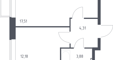 1-к. квартира, 37&nbsp;м²