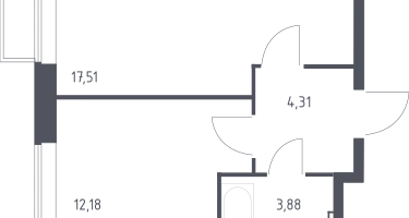 1-к. квартира, 37&nbsp;м²