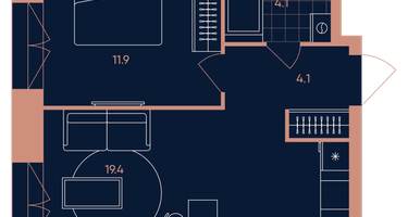 2-к. квартира, 39&nbsp;м²