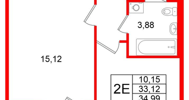 1-к. квартира, 33 м²