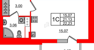 Студия, 21 м²