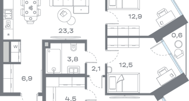 3-к. квартира, 89&nbsp;м²