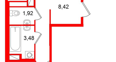 2-к. квартира, 56 м²