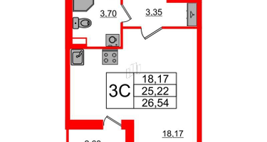Студия, 25 м²