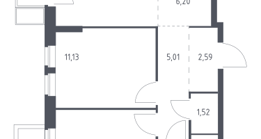 Студия, 53&nbsp;м²