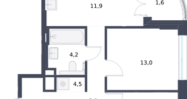 2-к. квартира, 68&nbsp;м²