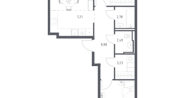 Студия, 62&nbsp;м²