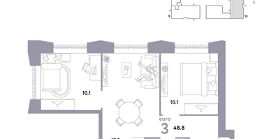 3-к. квартира, 48 м²