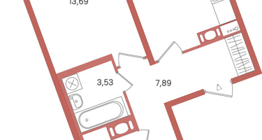 2-к. квартира, 56&nbsp;м²