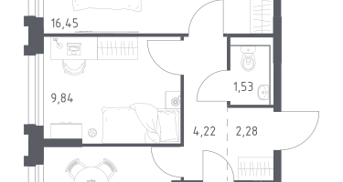 2-к. квартира, 47&nbsp;м²