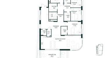 4-к. квартира, 255 м²