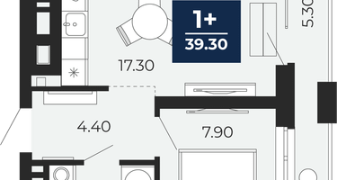 1-к. квартира, 34 м²